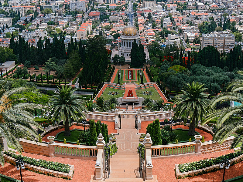 Haifa View from Bahai Gardens Terrace