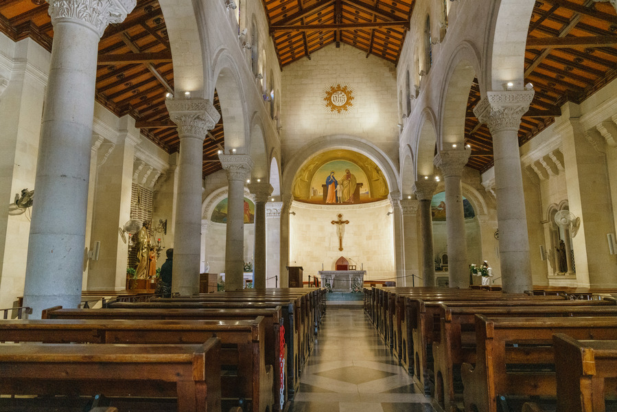 St. Joseph's Franciscan Roman Catholic church in the Old City of Nazareth