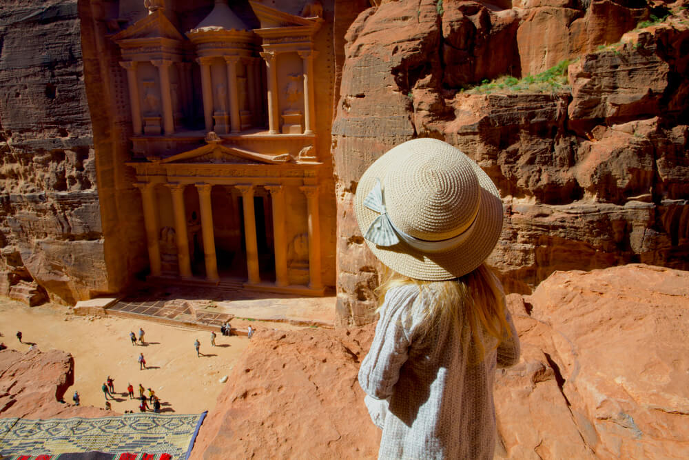 Petra with Children- Petra view