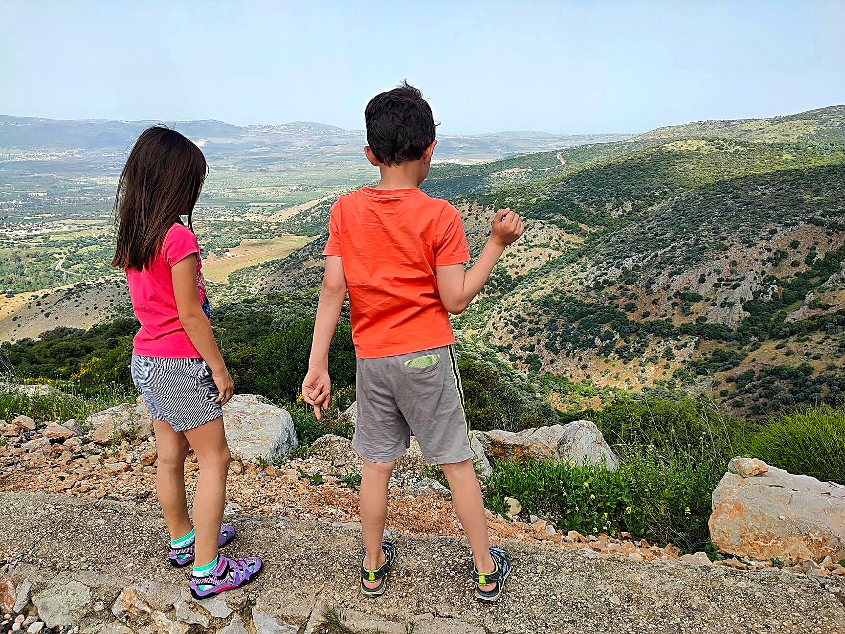 Young tourists at Nimrod Fortress, Israel