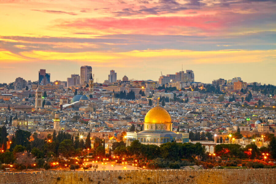 The sun Goes Down on the City of Jerusalem