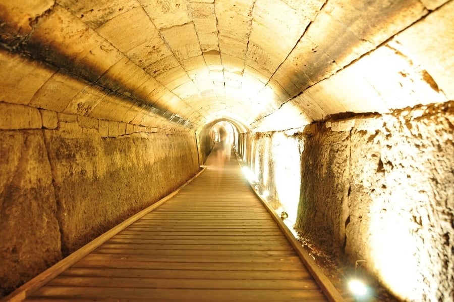 Going down to visit the Crusader underground city and crypt, Acre