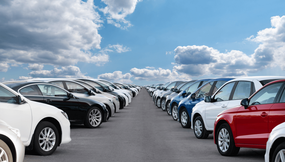 Car rental lot in Tel Aviv