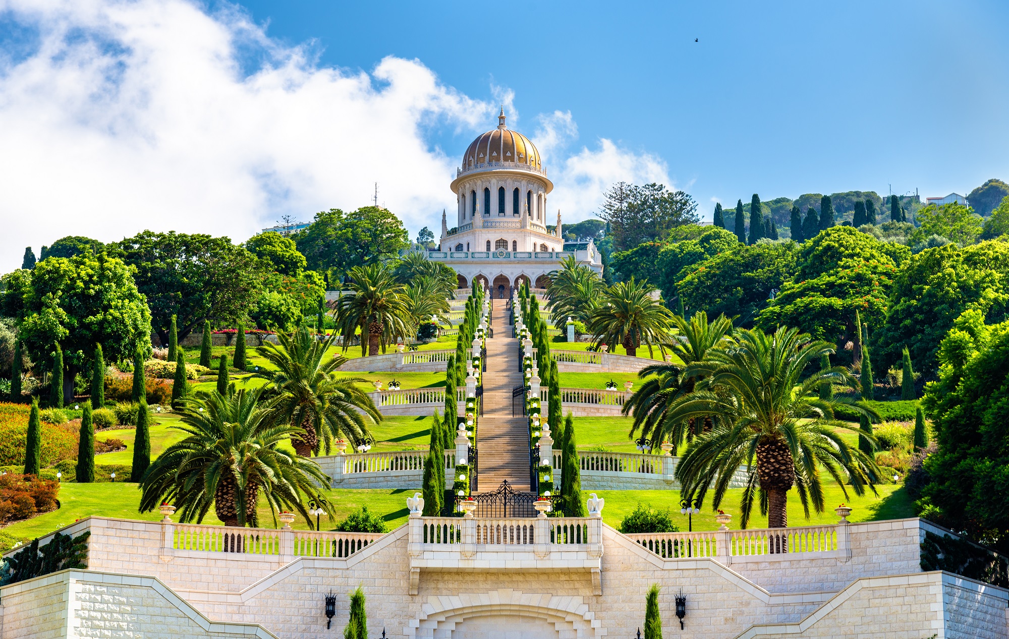 The terraces of Bahai Gardens in Haifa, Israel