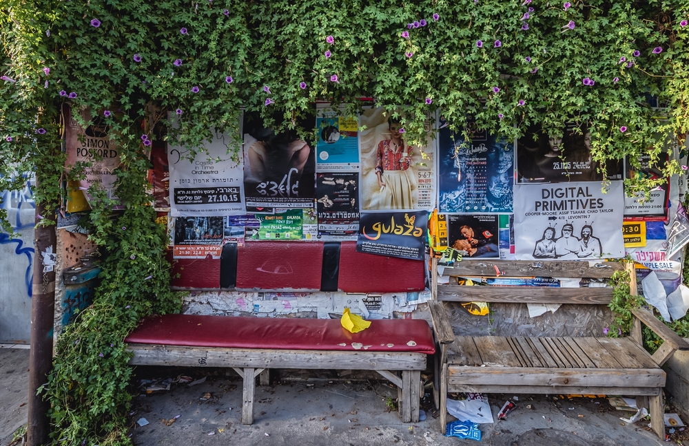Benches in Florentin neighborhood 