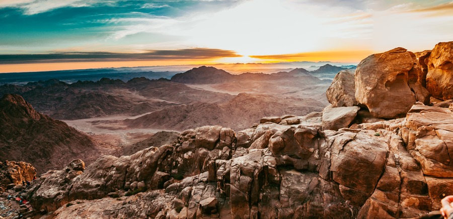 Breathtaking Sunrise at the top of Mount Sinai in Egypt
