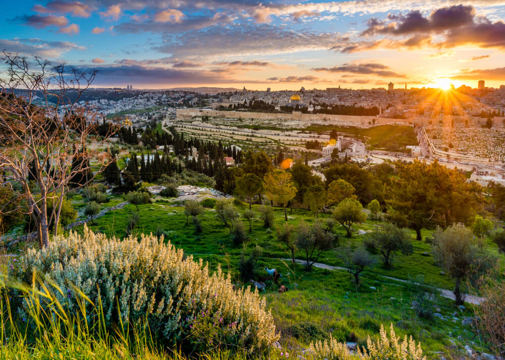 Easter, Passover and Ramadan- Sunset view, from the Mount of Olives