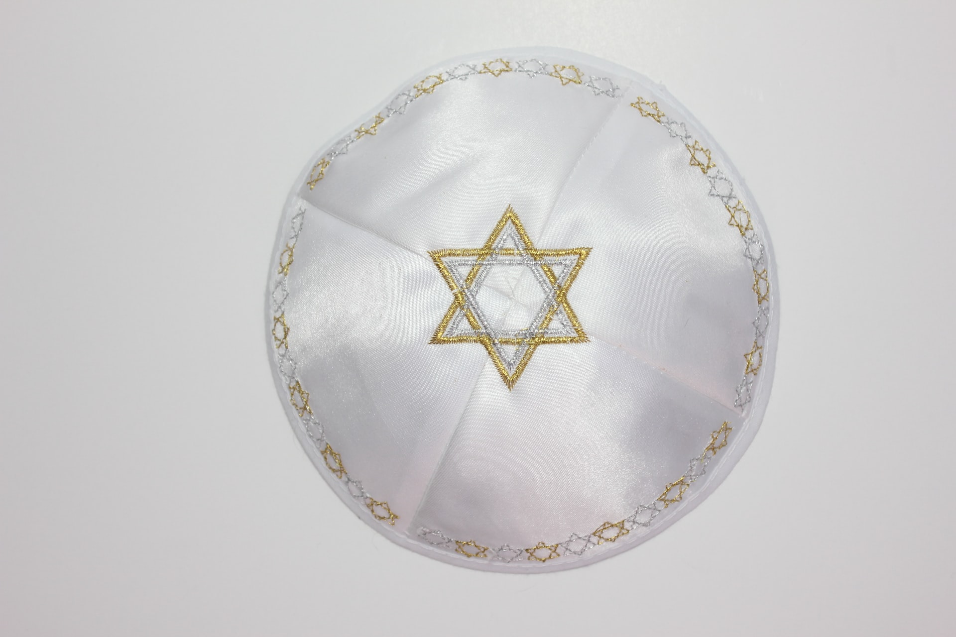 White kippah for Yom Kippur / Rosh Hashanah
