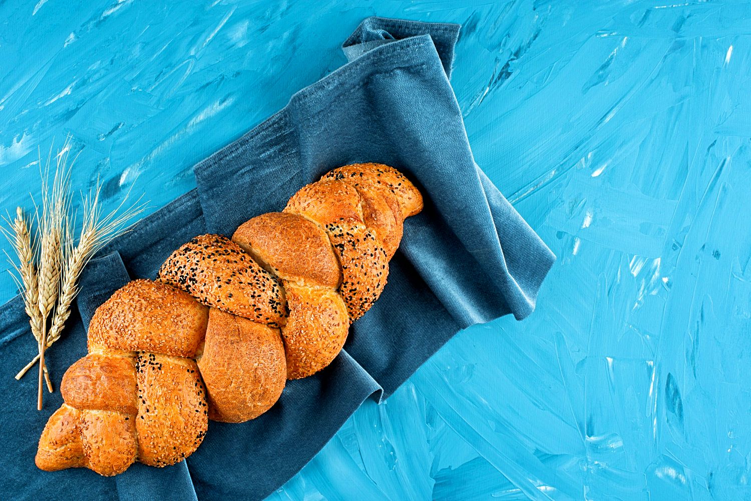 Freshly baked challah bread