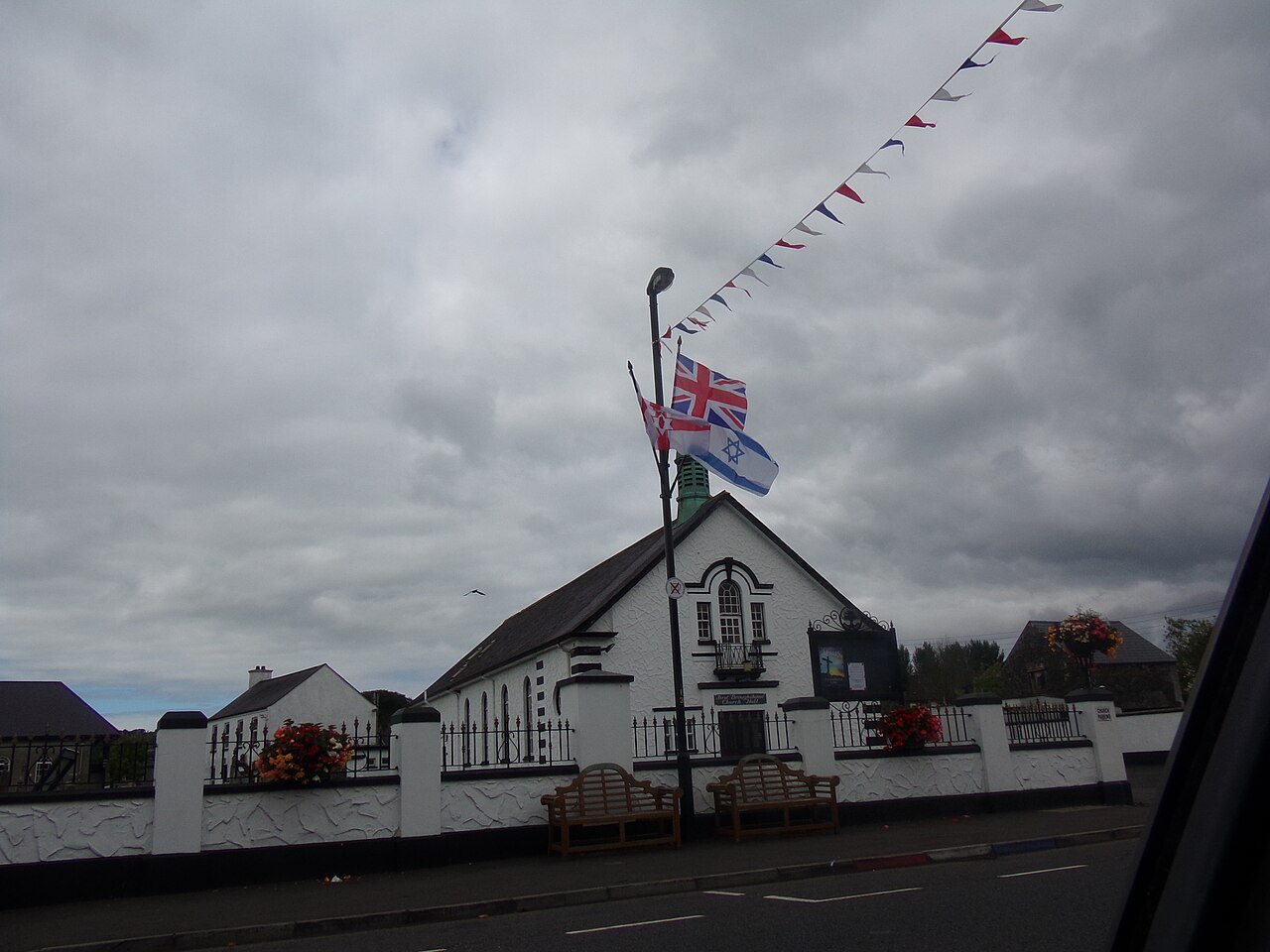 The Flag of Israel, flying alongside the Union Flag and the Ulster Banner. In the Protestant Unionist community of Northern Ireland