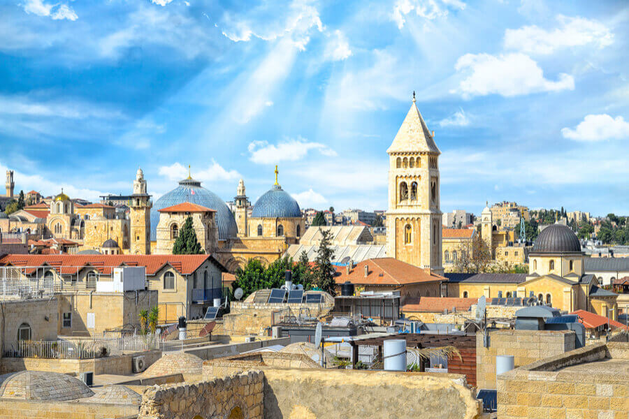 View of Jerusalem roofs and domes