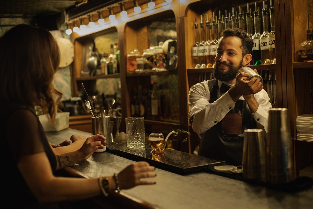 Bartender at the Bellboy Bar, Tel Aviv