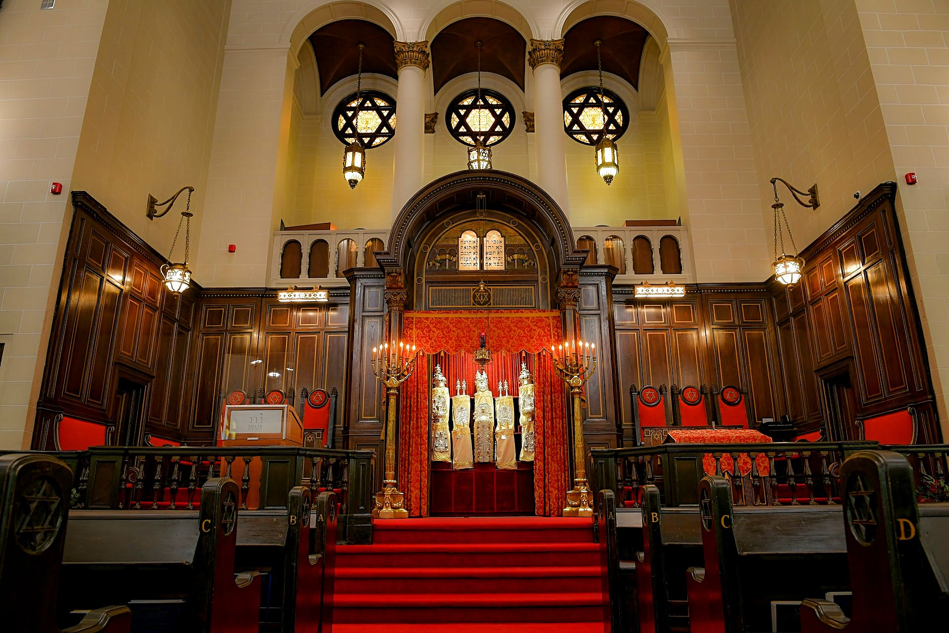 The interior of a synagogue
