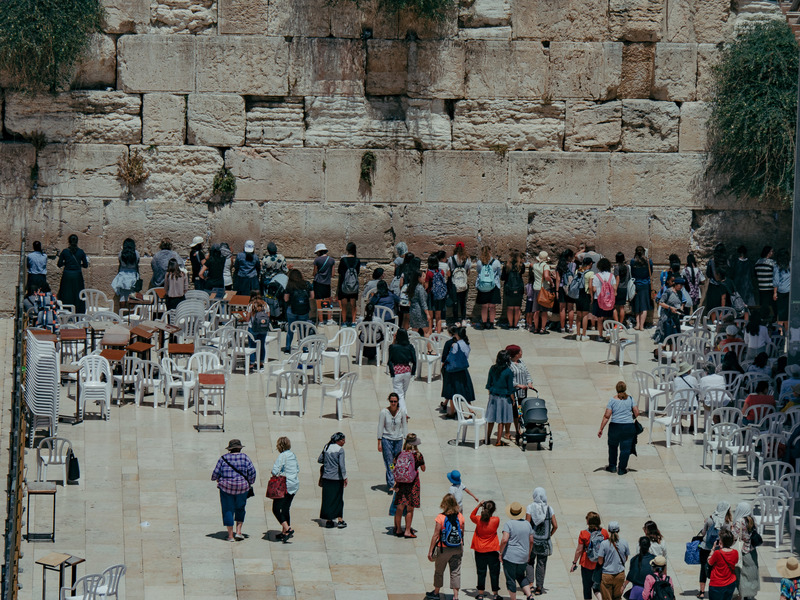 The Western Wall (Kotel in Hebrew) is in the heart of the Old City of Jerusalem