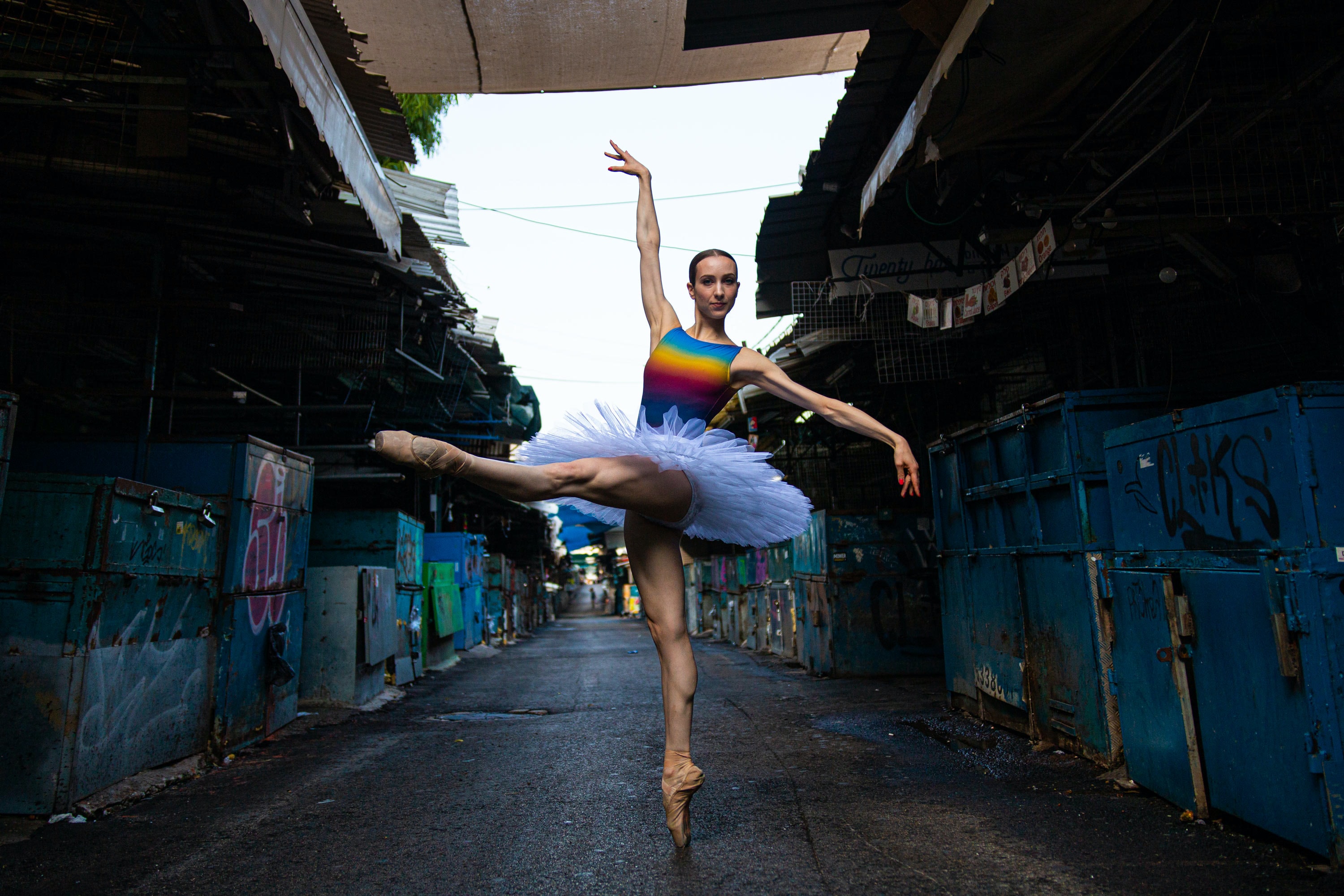 Market Dance, a ballerina in the Carmel Market