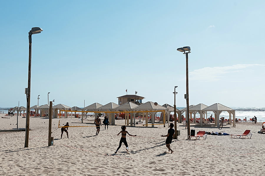 Beach volleyball in Tel Aviv, Israel