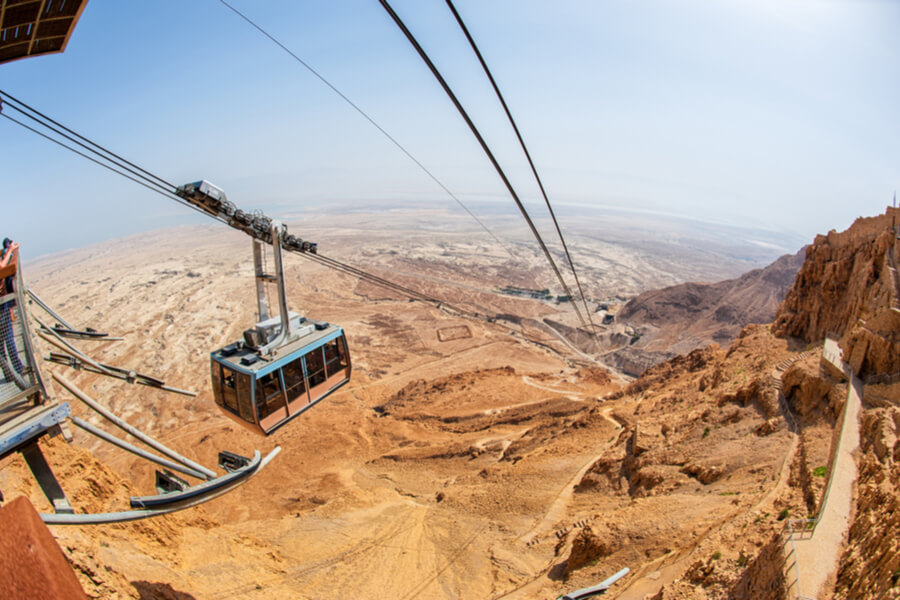 The masada cable car visit masada in Israel