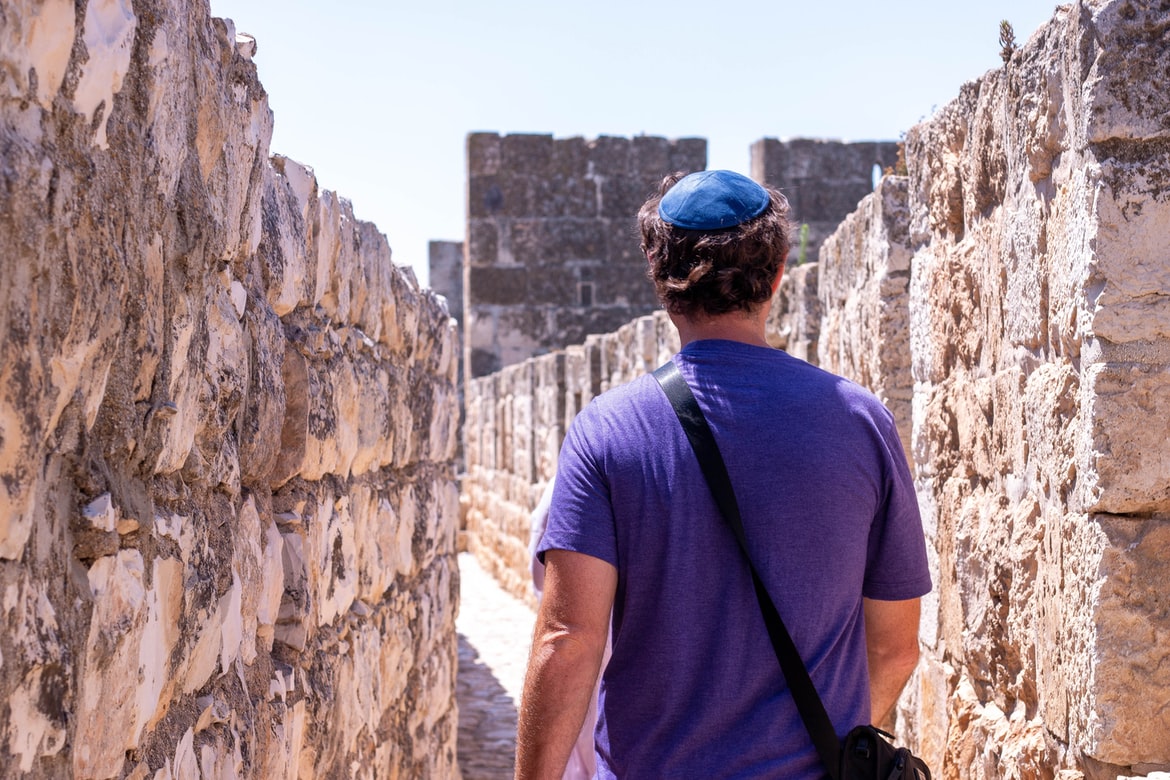 A Jewish man at the Tower of David, Jerusalem
