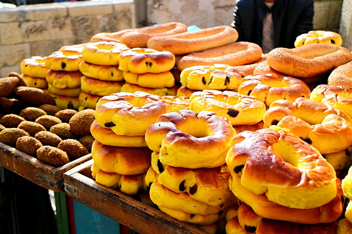 Food sold outside Mount Zion gate, Jerusalem