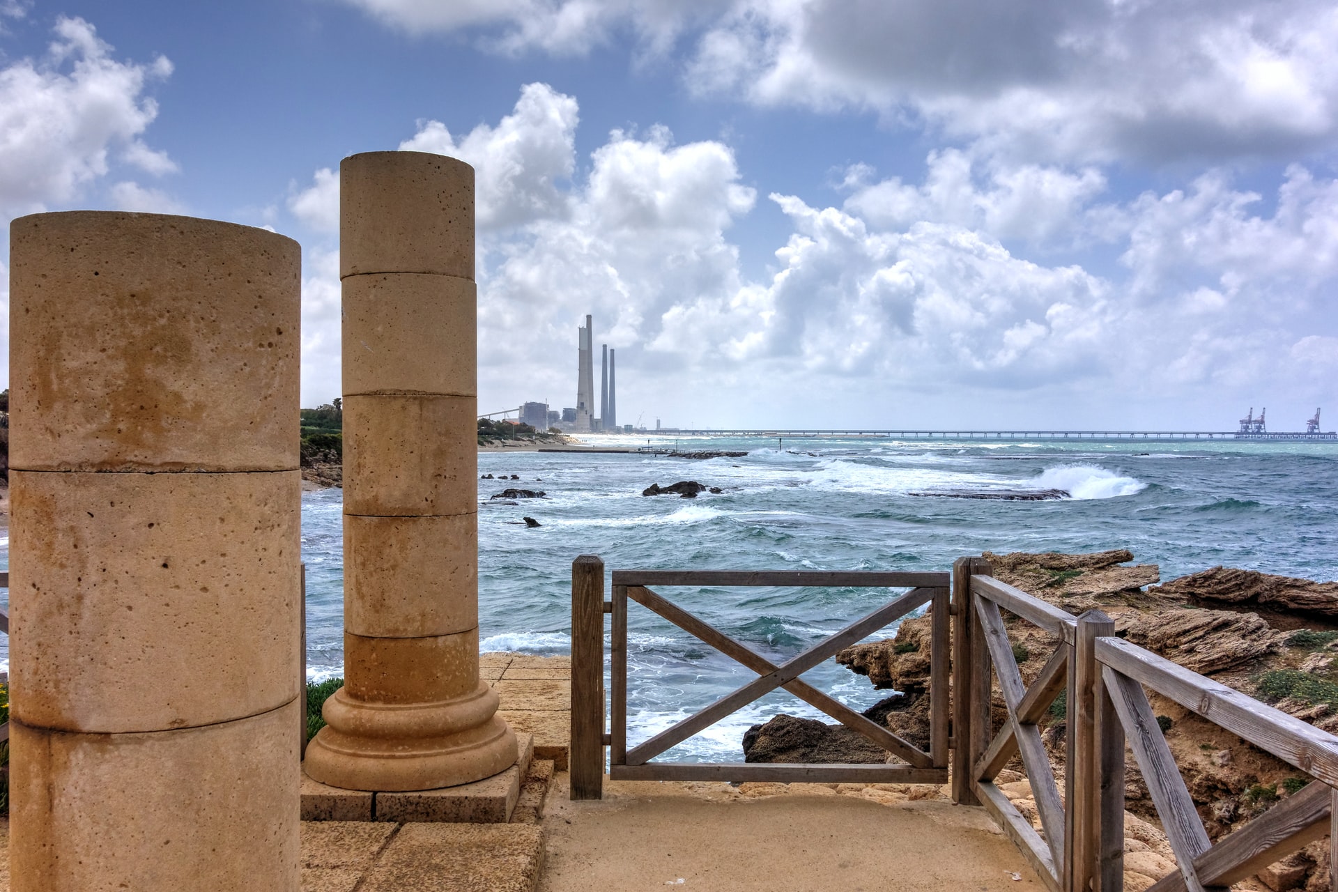 Caesarea ruins at the Mediterranean Sea, Israel