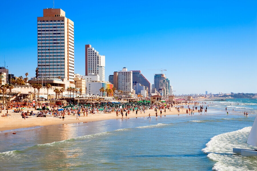 Panoramic view of Tel-Aviv Beach