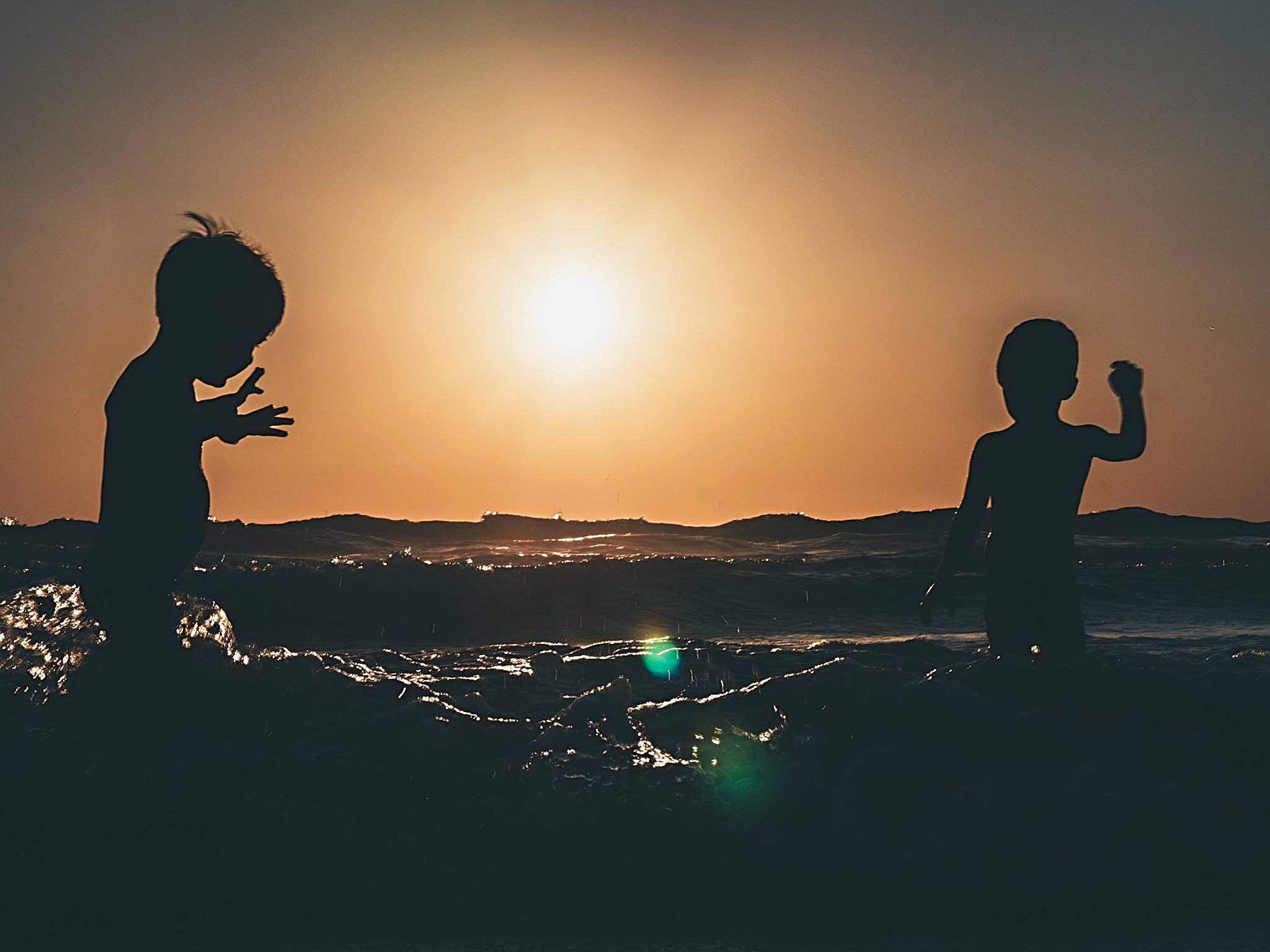 Kids enjoying the sea, Tel Aviv