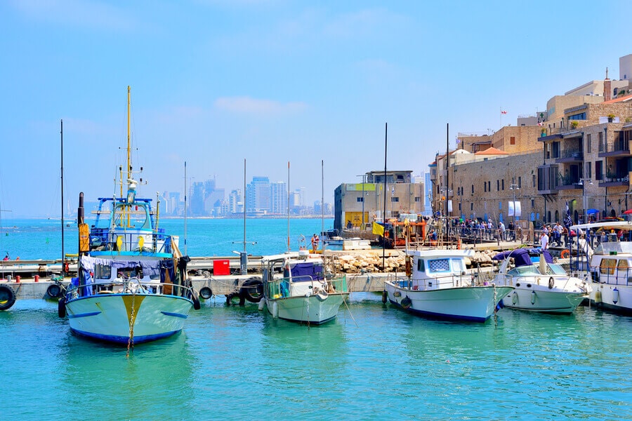 The boats at Jaffa Port.