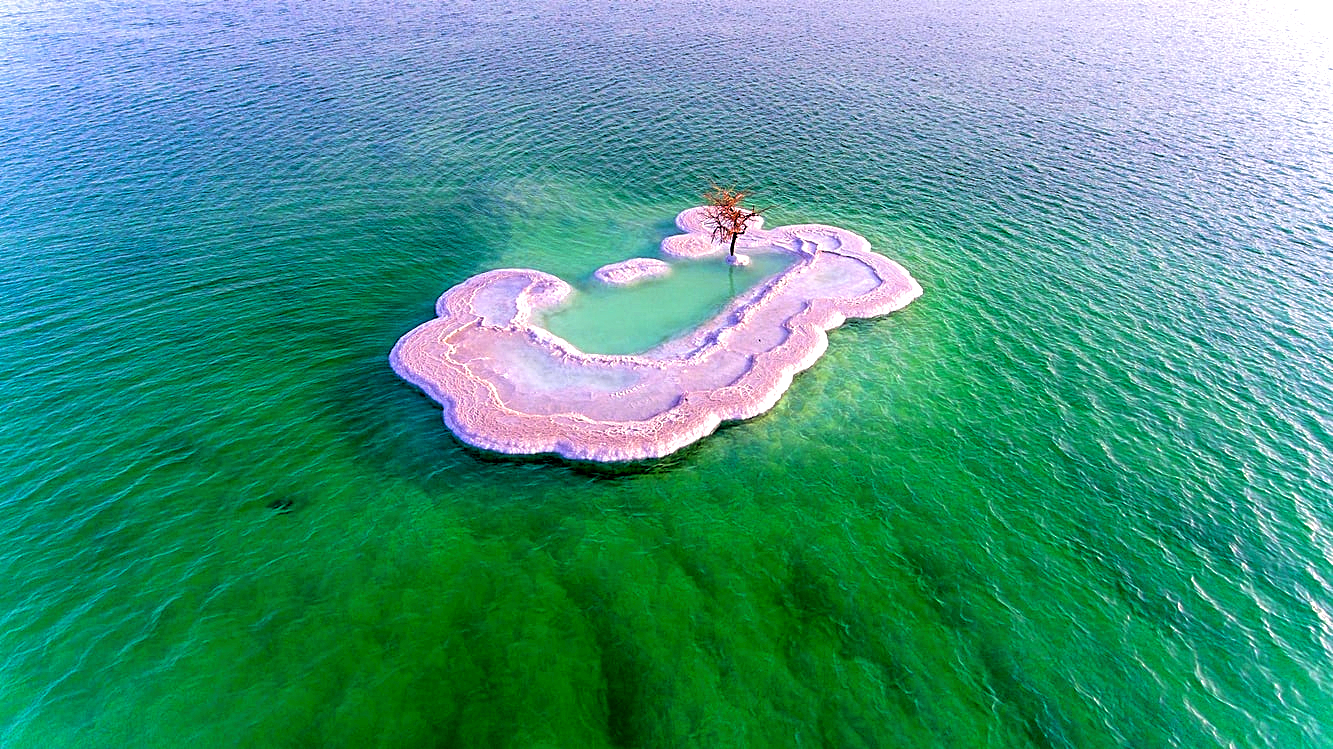 Dead Sea salt island