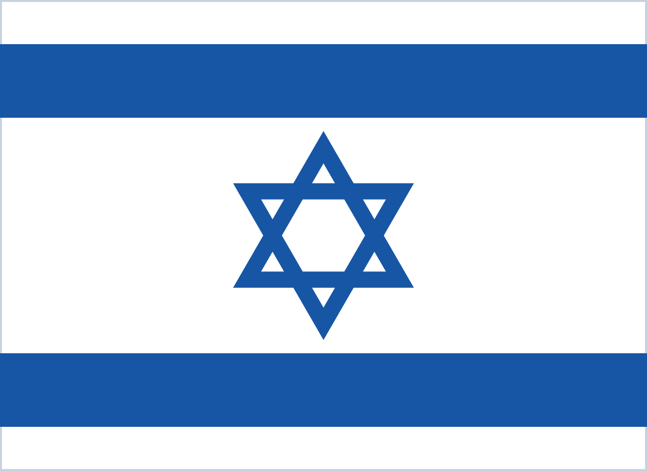 The blue stripes and Star of David on Israel’s flag A white flag with two blue horizontal stripes and a blue six-pointed star in the center. The stripes recall the tallit; the star represents Jewish identity.