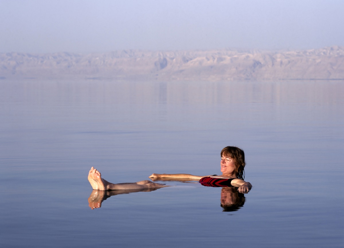 Tourist floating in the Dead Sea