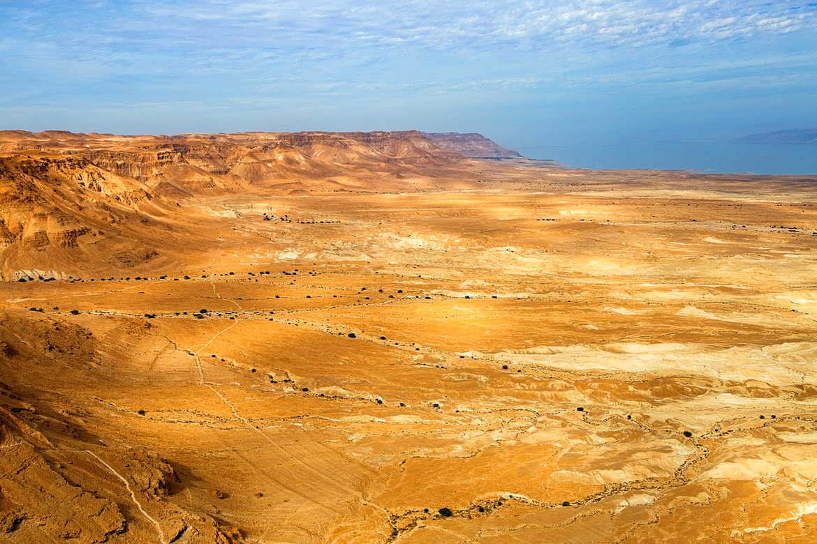 The Judean Desert view from the top of Masada Fortress, Israel