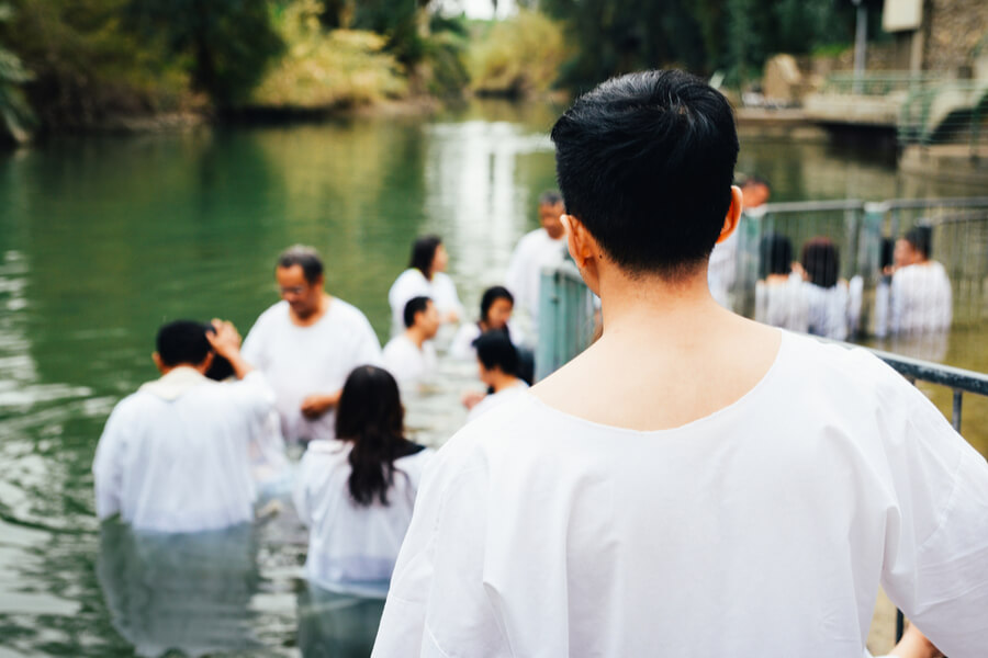 Baptism at Yardenit, Israel