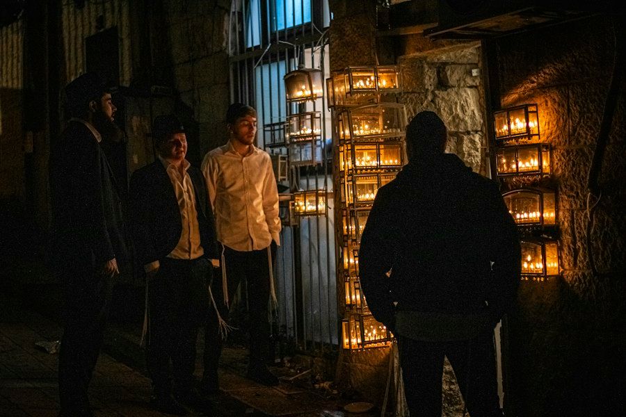 Hanukkah candle lighting in Jerusalem, a highlight of Hanukkah in Israel