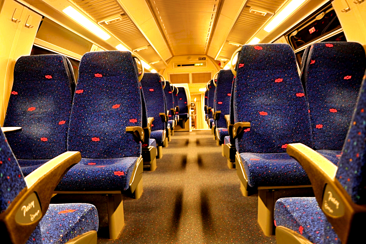 The interior of the Israeli train
