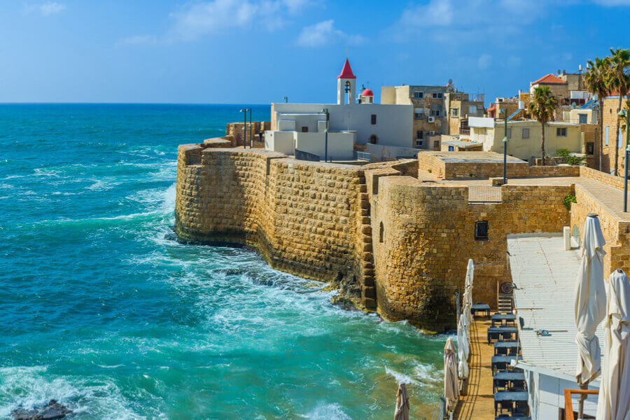 The route of the Old Akko walls, Israel