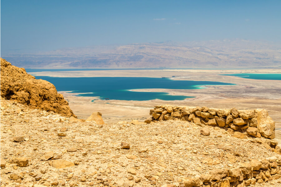 View of the Dead Sea from Masada fortress