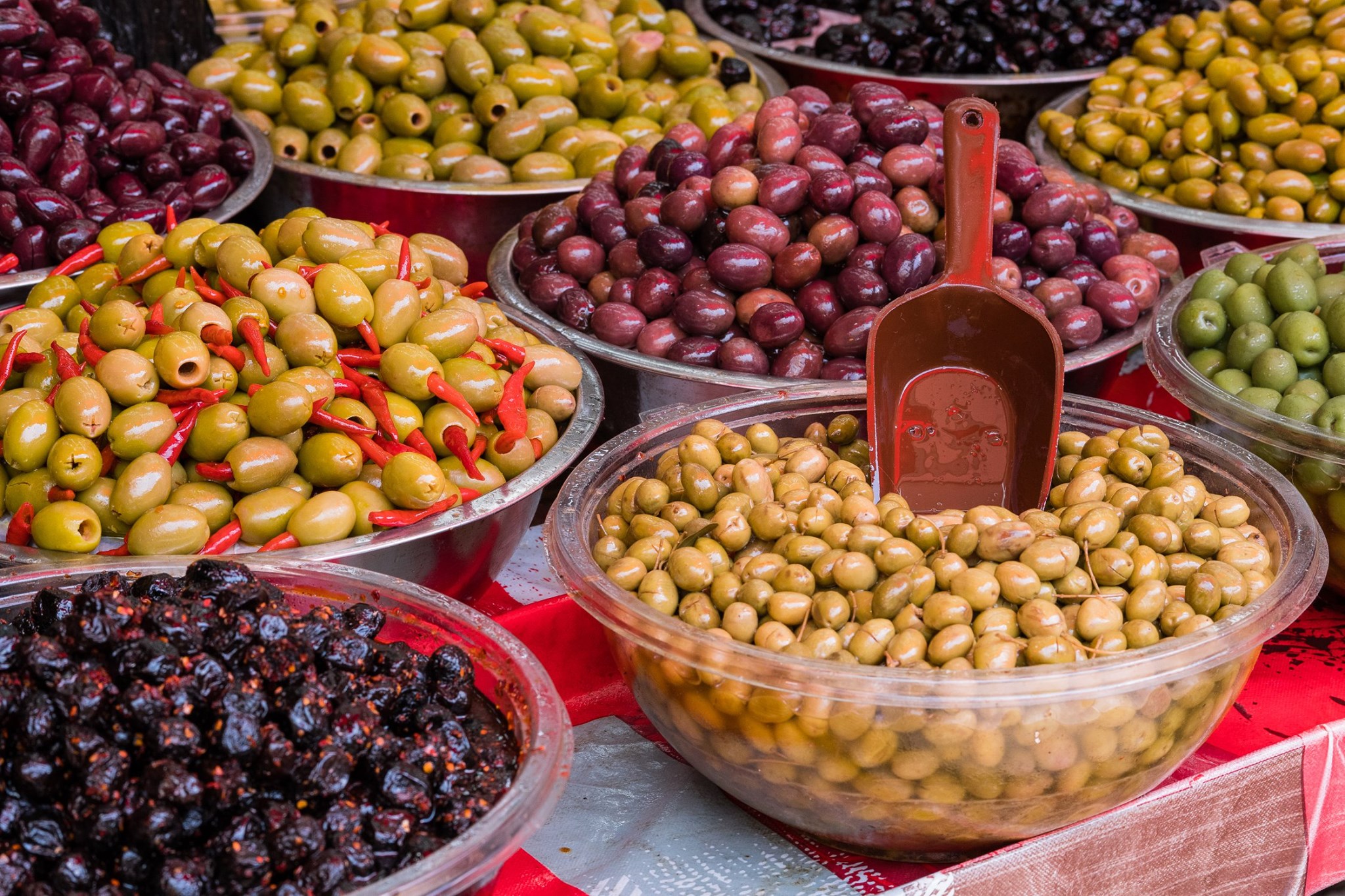 Olives stall at Tel Aviv's Carmel Market