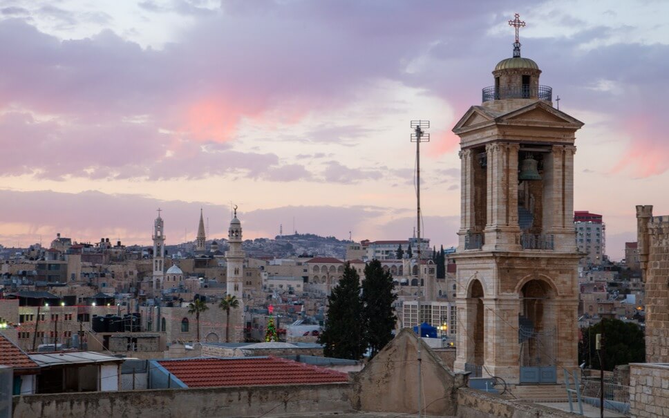 The Best Ways to Visit Bethlehem- Bethlehem at dusk