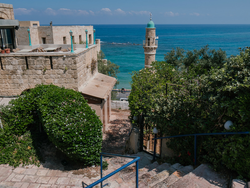 View of the mosque minaret in Old Jaffa
