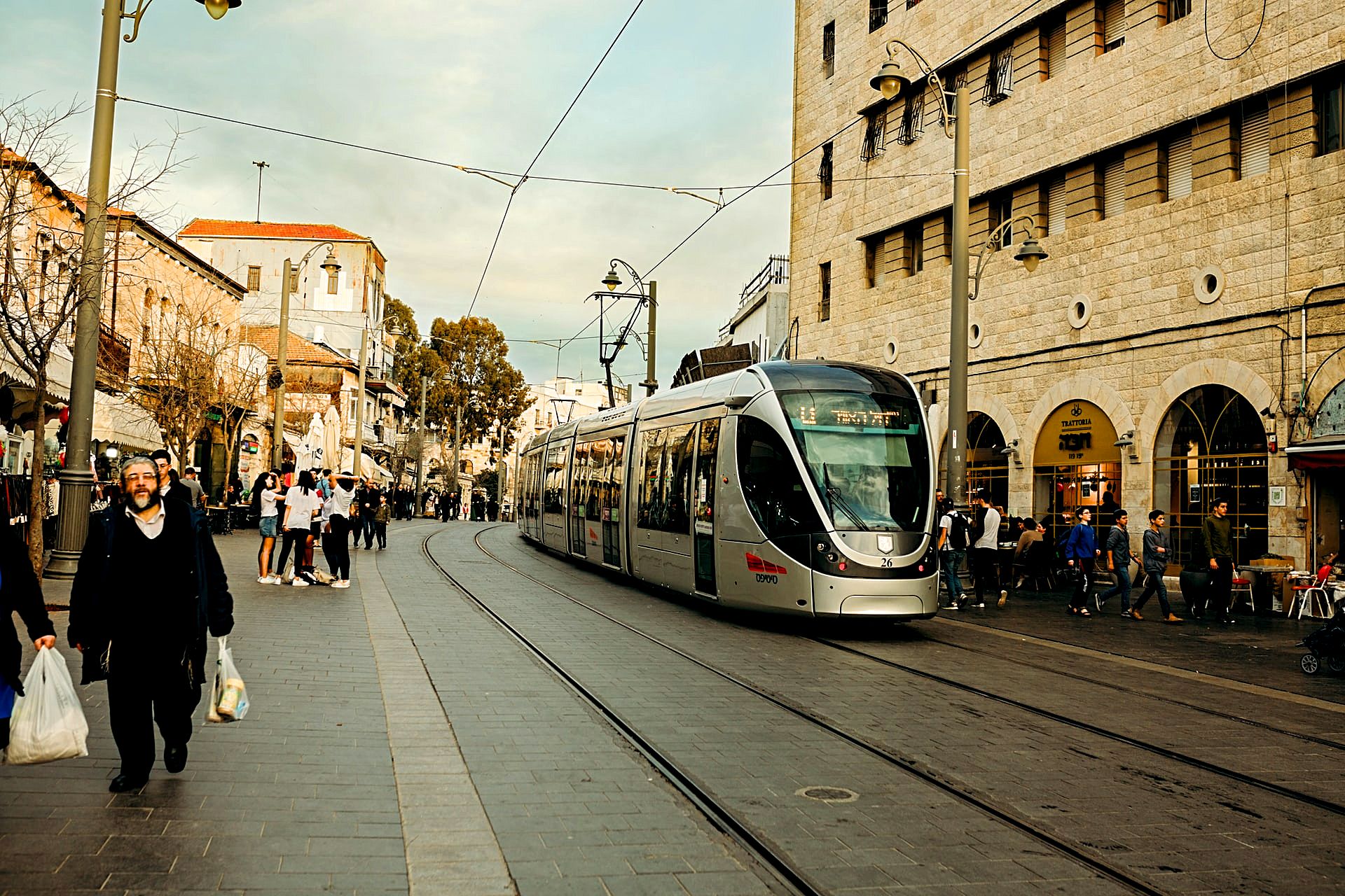 Picture of the Jerusalem Light Rail on Jaffa Street, Israel