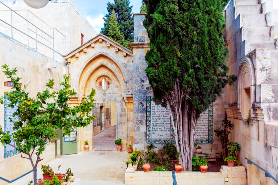 Entrance to the Church of Pater Naster. Jerusalem, Israel