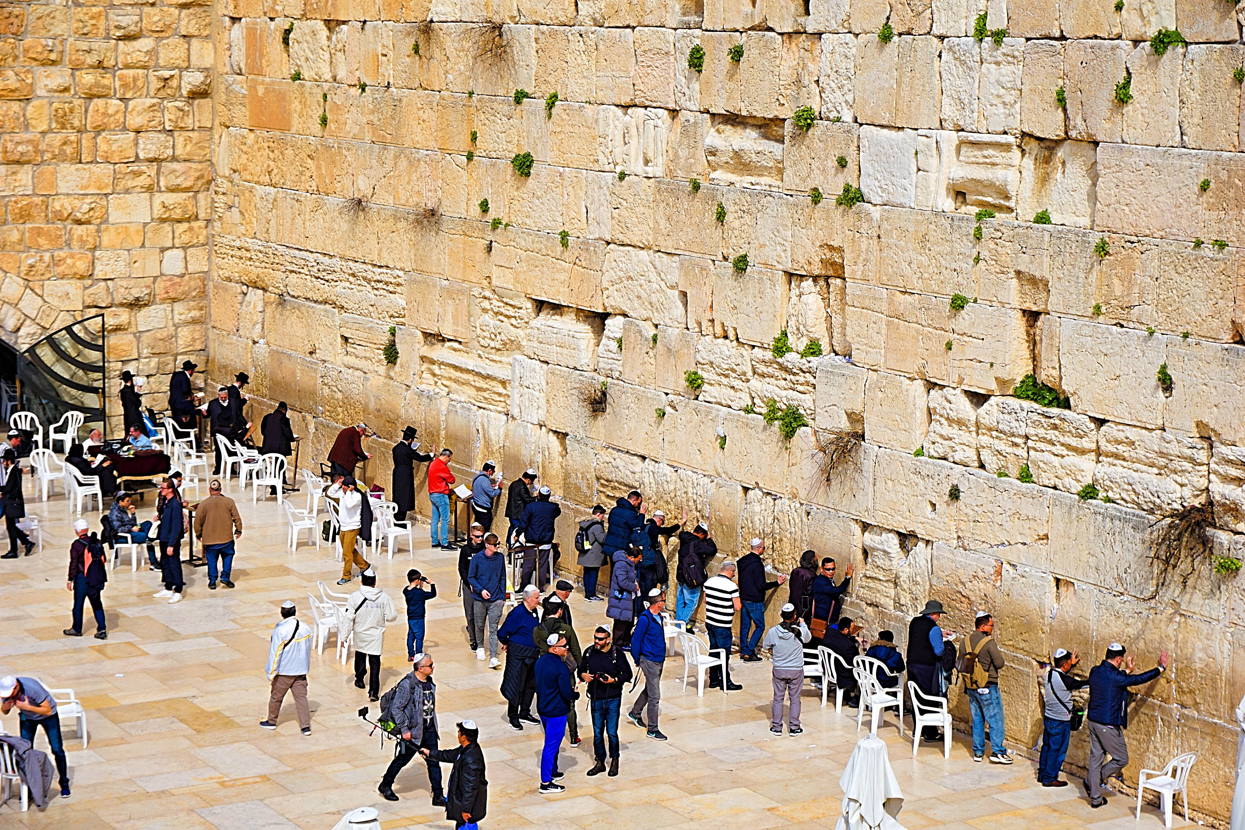 People praying at the Western Wall, Jerusalem