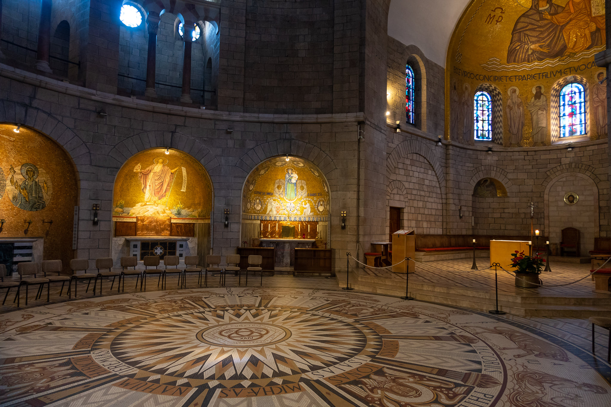 Inside the Dormition Abbey on Mount Zion, Jerusalem, Israel