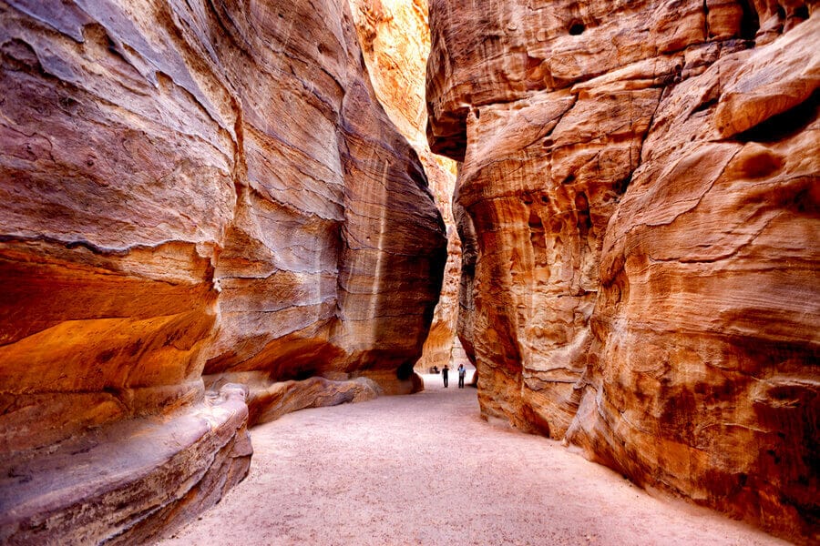 The Siq, the ancient main entrance leading to the city of Petra