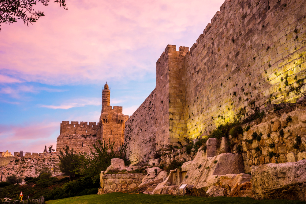 the historic Tower of David and the surrounding Old City walls in Jerusalem