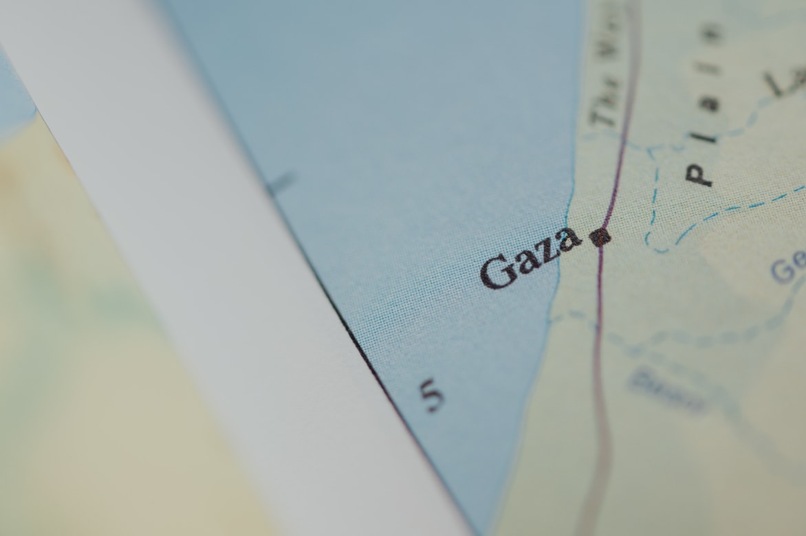 Gaza Strip on the map