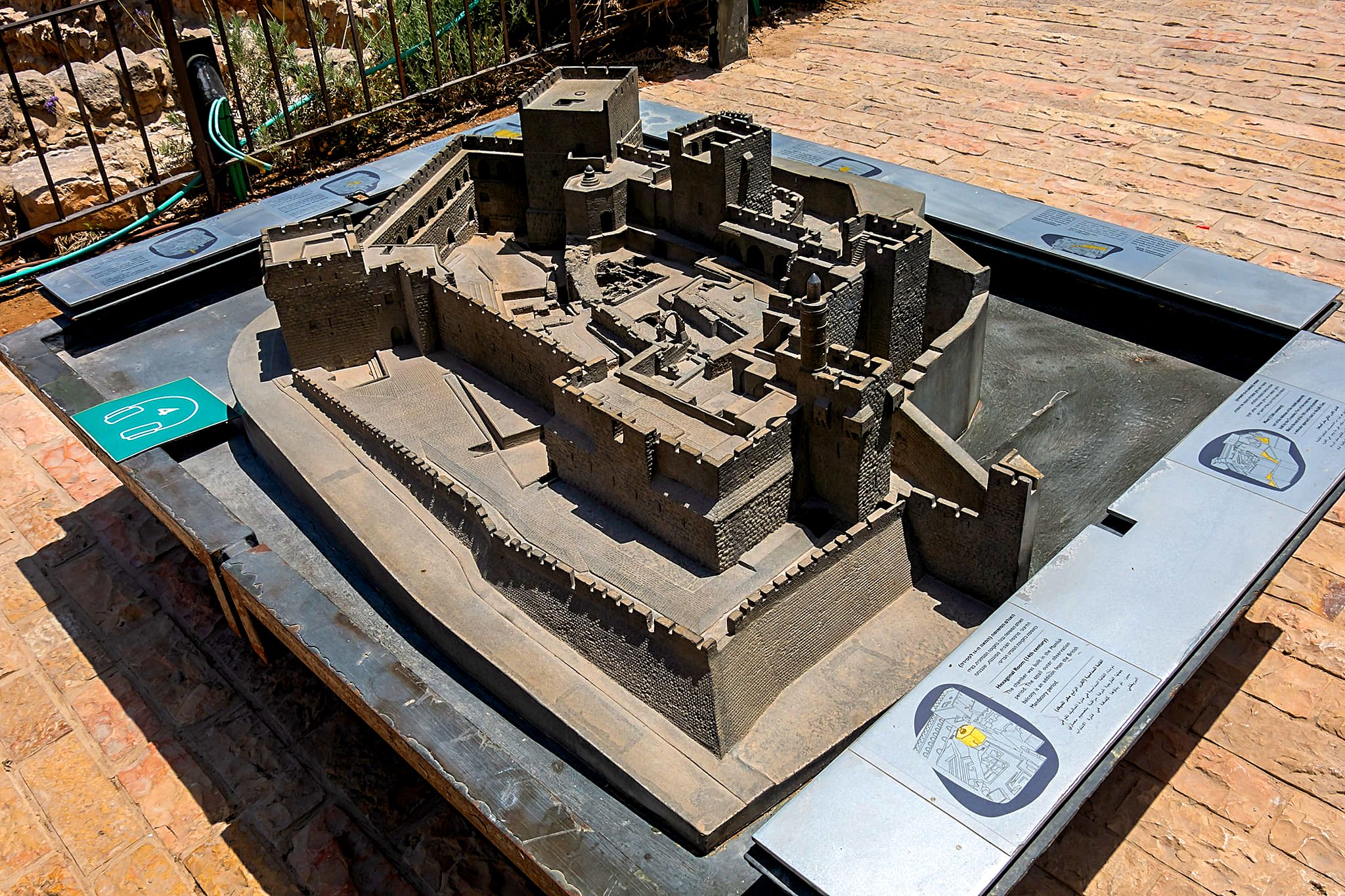 The 1:100 scale aluminum model of the Jerusalem Citadel, Tower of David Museum of the History of Jerusalem.