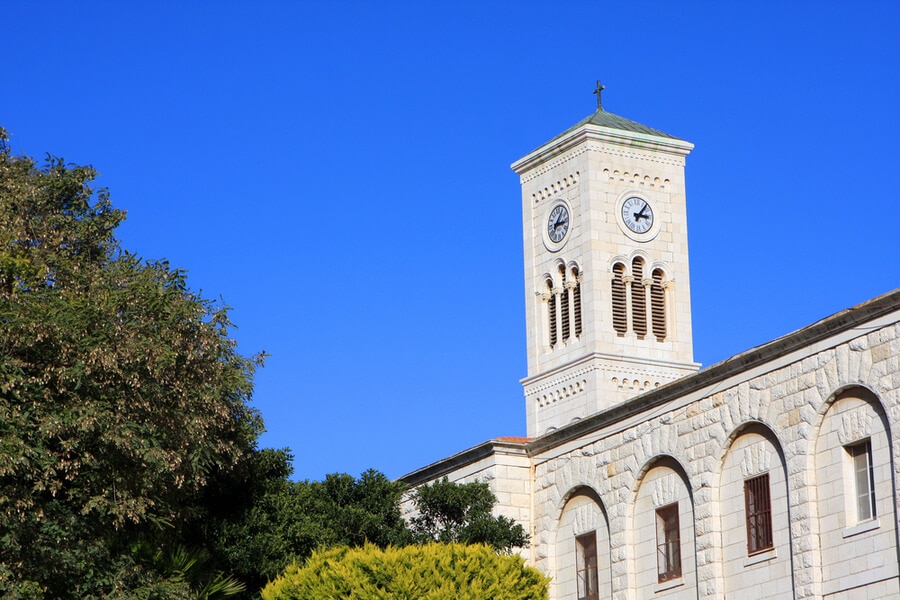 Tower of the St. Joseph's Church in the Old City of Nazareth